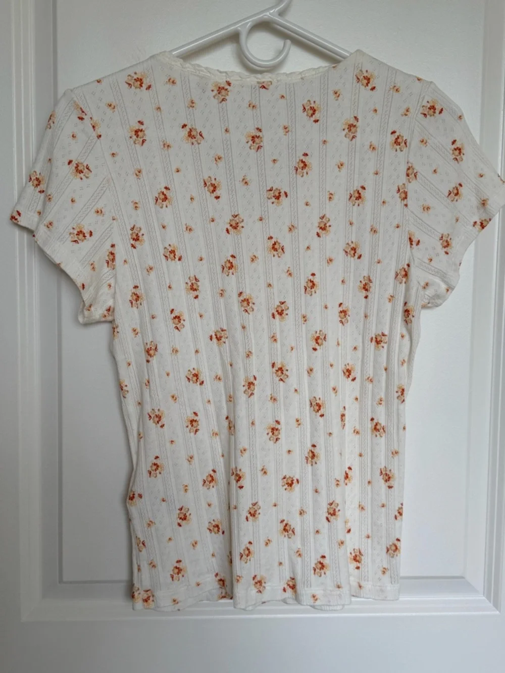 Doen Brie Tee Pointelle Floral Lace-Trimmed - Picture 2 of 4